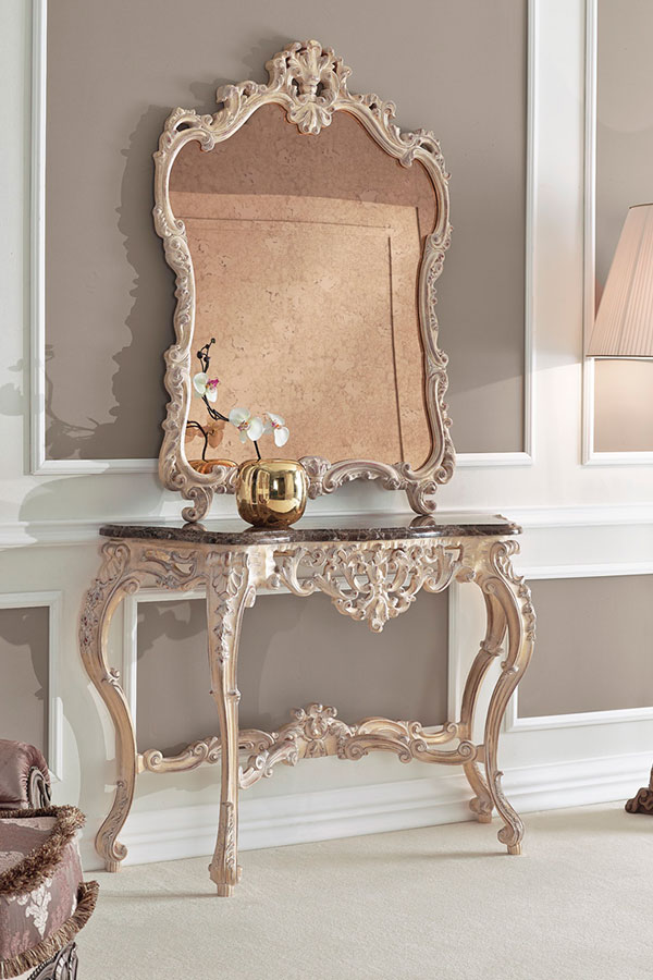 baroque consolle matching carved mirror 264
