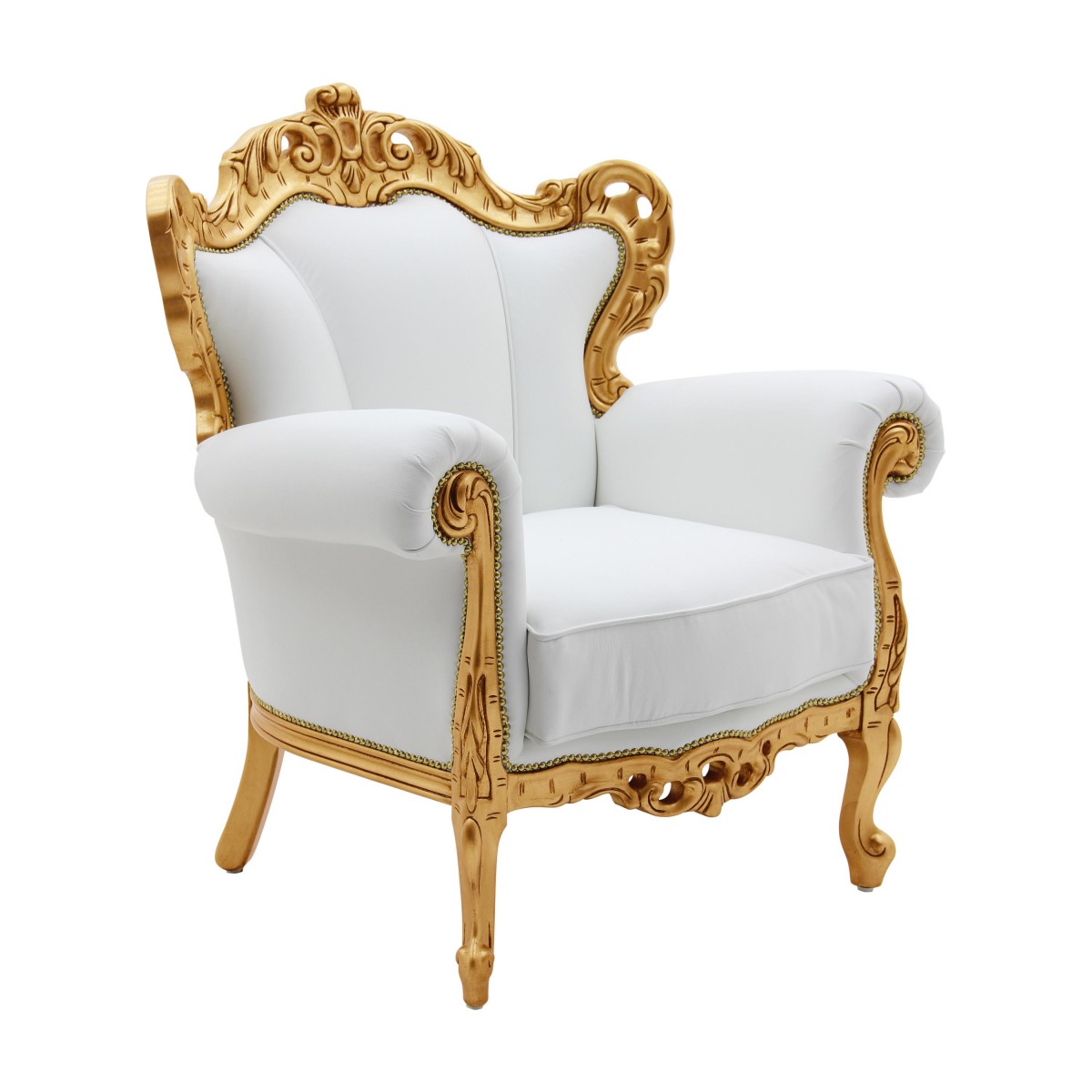 white italian leather armchair palermo 6337